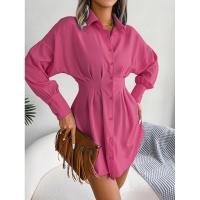Vestido de blusa de mujer con mangas abullonadas, vestidos de manga larga para mujer, cintura asimétrica, elegante y hermoso - details 16