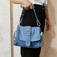 Bolso Bandolera de Mezclilla para Mujer, Bolso de Hombro con Remaches de Moda, Diseño de Marca, Bolso de Mano Femenino Azul - details 4