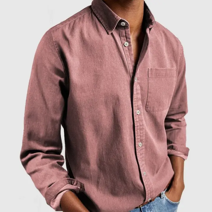Camisa Hombre primavera-verano casual minimalista Camisa informal de otoño para hombre, camisa con cuello vuelto, a la moda, para exteriores - 1