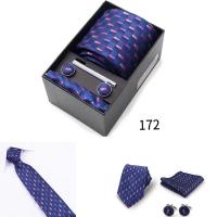 Caja de regalo de corbata para hombre con corbatas, pañuelos, gemelos, pinzas para corbata, conjuntos de 6 piezas, corbatas formales para festivales de bodas y negocios en grupo - details 11