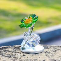 Estatua de flor de cristal de la serie de plantas simples, estatuilla exquisita, decoración de mesa, adorno de coche hecho a mano en 3D, decoración del hogar - details 5