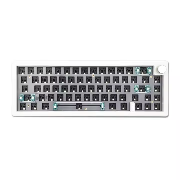 Kit de teclado mecánico GMK67, estructura de junta retroiluminada RGB inalámbrica, 3 Mod intercambiables en caliente, Bluetooth 2,4G, color blanco - 1