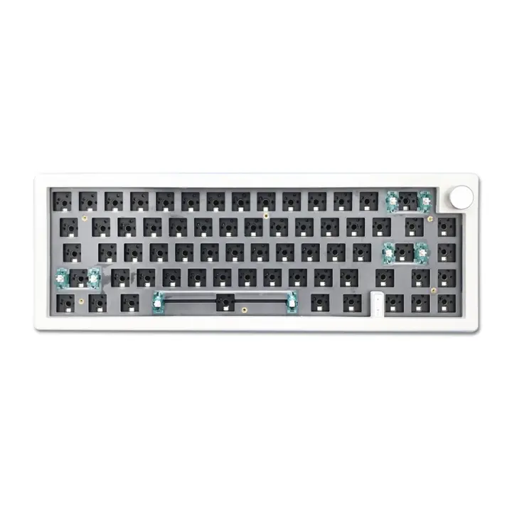 Kit de teclado mecánico GMK67, estructura de junta retroiluminada RGB inalámbrica, 3 Mod intercambiables en caliente, Bluetooth 2,4G, color blanco - 1