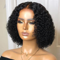 Pelucas de cabello humano con frente de encaje negro, peluca rizada profunda prearrancada para mujeres, fiesta de Cosplay, viaje - details 4