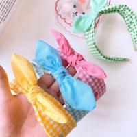 Adorno para el cabello para niños, accesorios para el cabello, diadema con lazo, diadema a cuadros, tocado con lazo - details 3