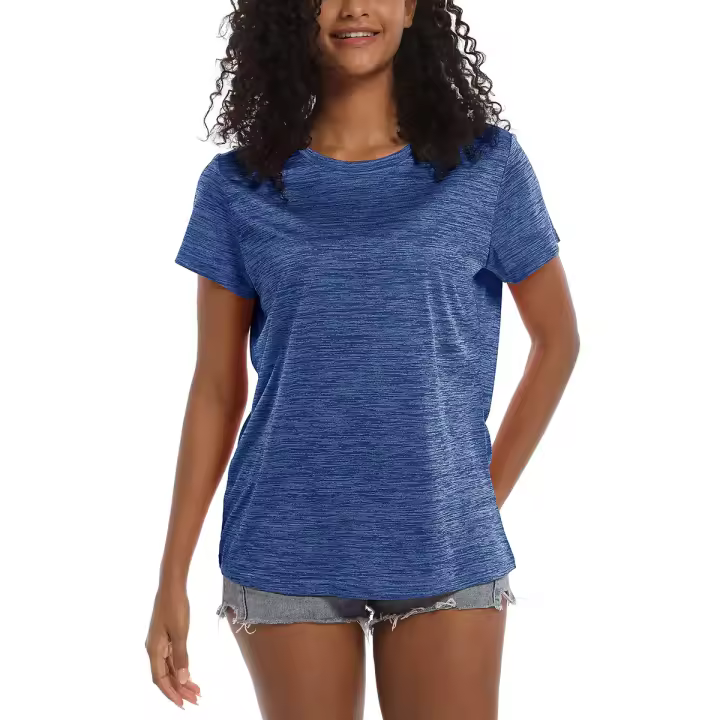 MAGCOMSEN camiseta informal atlética de cuello redondo de secado rápido para mujer - 1