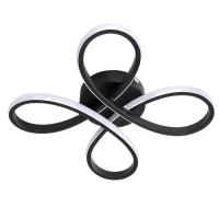 Goeco - Plafón LED de Aluminio para Techo 28W - 3000K Luz Cálida 220V - Diá 30CM - Lámpara de Techo Nórdica de Diseño Flor - Negro - Iluminación Interior para Sala de estar, Dormitorio, Comedor, Pasillo - details 0