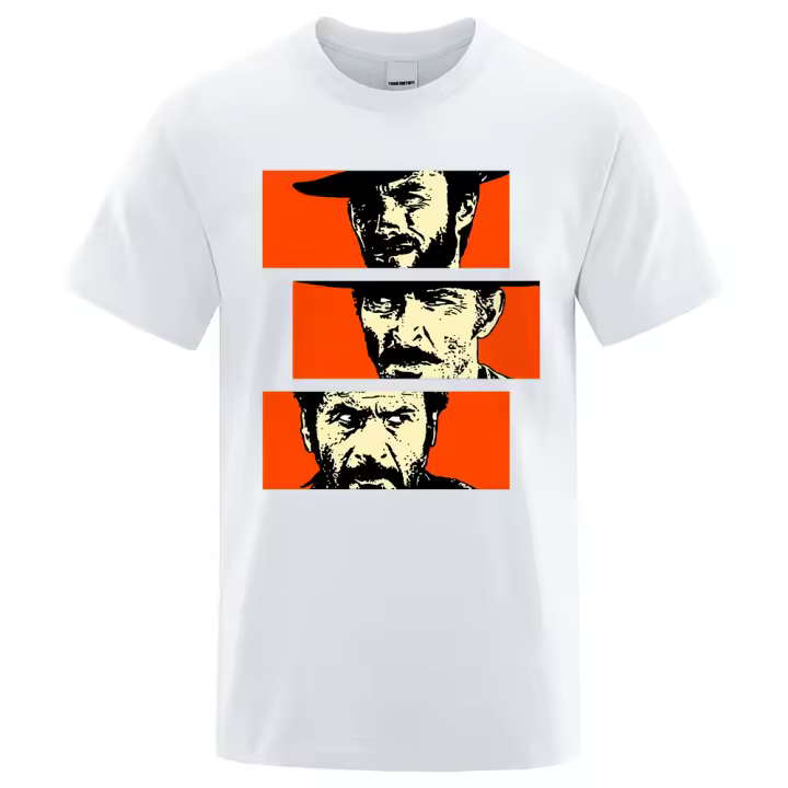 Camiseta con Estampado de el Bueno el Feo y el Malo para Hombre, Prenda de Algodón, Escote Redondo, Película de Vaqueros, Tuco, Ojos de Ángel, Rubio, Ropa de Alta Calidad - 1