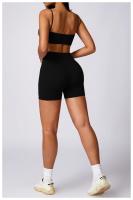 Ropa cómoda de yoga para mujeres, corbatas cortas sin mangas, material de nailon de estilo sólido - details 7