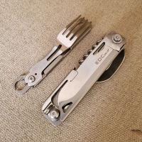 Juego de cubiertos multifuncional, villa de camping plegable portátil, cuchillo de acero inoxidable, tenedor, cuchara, abrelatas, equipo para exteriores - details 3