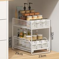 Estante de Almacenamiento de Cocina de 2 Niveles, Mueble Deslizante Multiusos para Electrodomésticos, Organizador de Baño con Cajones, Ahorro de Espacio - details 9