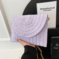 Bolso cruzado de hombro tejido de paja para mujer, bolso de mano de playa, bolsos de sobre hechos a mano informales de verano - details 18