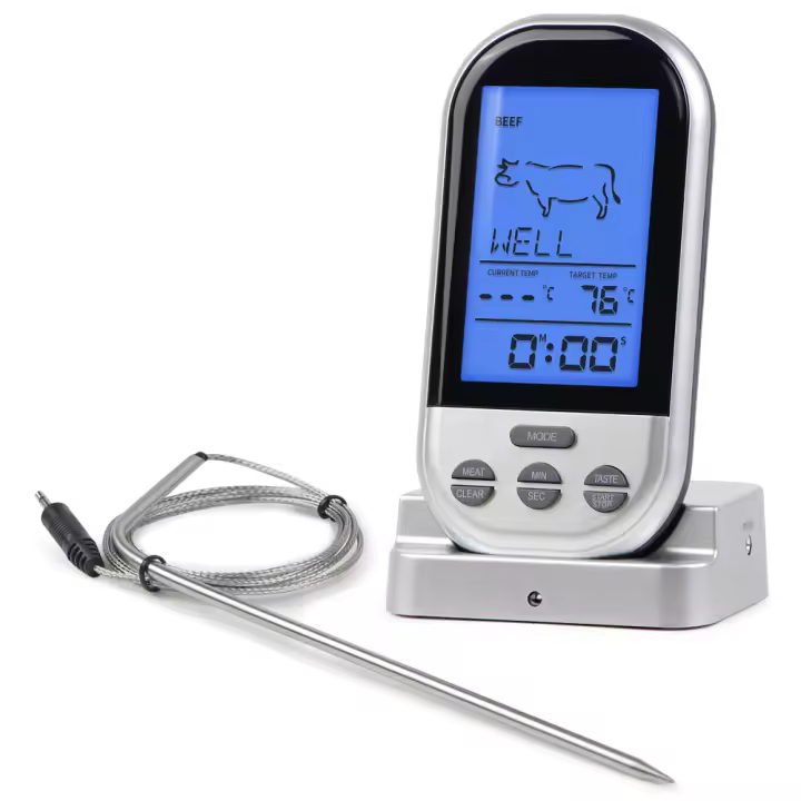 Termómetro inalámbrico para barbacoa, termómetro Digital para horno de cocina, termómetro para alimentos, probador de temperatura de carne remoto inteligente con alarma de sincronización - 1