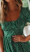 Vestido corto de verano con estampado Floral para mujer, Vestido corto de media manga, a la moda, para vacaciones y fiestas - details 1