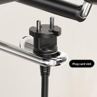 Estante para secador de pelo montado en la pared, estilo ventosa, estante de almacenamiento con ventosa para ahorrar espacio, aspecto de madera ajustable - details 9