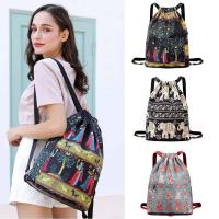 Mochila de tela Oxford con cordón, bolso de mensajero ligero exótico, bolso de hombro plegable de gran capacidad, Outddor - details 3