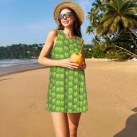 Vestido Duo de búho sin mangas informal para mujer, divertido pájaro verde, viajes personalizados, D-Duogos - details 158