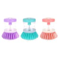 Plato para olla de lavado de cocina con relleno de líquido al presionar no daña la sartén, dispensador automático de cepillo de limpieza - details 9