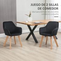 2 Sillas de Comedor Modernas Sillas de Cocina Tapizadas en Terciopelo con Respaldo Reposabrazos y Patas de Madera Carga 120 kg para Salón Dormitorio 54x57x80 cm - details 12