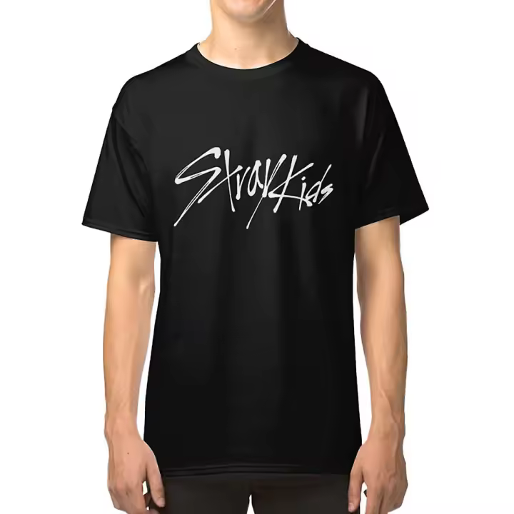 Stray Kids Camiseta Blanca con Logo Material de Algodón Moda para Hombres - 1