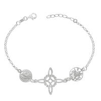 Pulsera Triple Amuleto de Protección con Nudo de Bruja de Plata de Ley, Escapulario de San Benito y Tetragramato - Pulsera - details 0