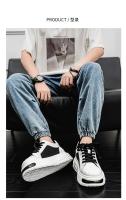 Papá zapatos versátiles casual zapatos deportivos Guochao hombres 2025 nuevos hombres de suela gruesa superficie de cuero aumentando zapatos blancos. - details 4