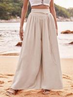 Pantalones de Pierna Ancha y Cintura Elástica para Mujer Ropa de Moda Primavera-Verano - details 4
