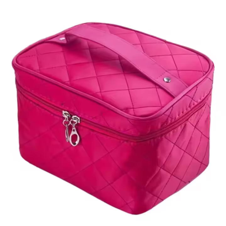 Bolsa de cosméticos acolchada de viaje, bolso multifuncional de gran capacidad, impermeable, estuches de cosméticos para mujer - 1