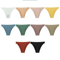 Tanga de algodón acanalado sin costuras para mujer, bragas de Bikini de cintura baja simples, ropa interior deportiva para niñas - details 1