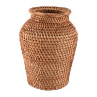 Cesta de mimbre, maceta colgante de ratán, cesta de flores, cesta de almacenamiento, jarrón de mimbre, cesta de flores tejida rústica - details 0