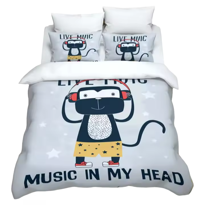 Conjunto de Cama de Dibujos Animados Lindo y Cómodo Material de Poliéster Tamaño Completo - 1