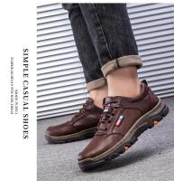 Zapatos Casuales de Cuero Retro para Hombres Transpirables, Cordones, Camino, Marrón, Primavera, Moda - details 6