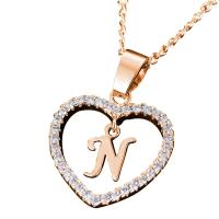 Collar con Colgante de Corazón de Circonita Cúbica 26 Letras del Alfabeto Joyería Personalizada - details 9