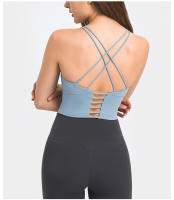 SHINBENE Sexy Strappy Wireless Sports Bra Crop Tops Women Padded Push Up Longline Gym Yoga Bras Cotton Feel Workout Brassiere - details 12