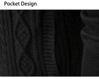 Cardigan de Pendiente de Lana de Cashmere Cuello Alto con Cremallera, Moda de Otoño e Invierno para Hombres - details 5