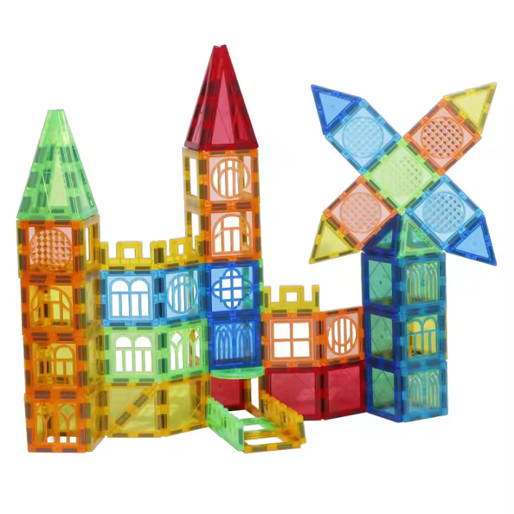 Ventanas coloridas Conjuntos de bloques arquitectónicos para resolver rompecabezas Juguetes educativos con bloqueas creativas y variedad Magnéticas juguete ideal para niños Obsequio regalo navideño - 1