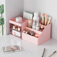 Caja de almacenamiento de papelería de escritorio con 10 compartimentos, 2 cajones, bonito conejito, organizador de cajones para cosméticos, decorativo de gran capacidad - details 1