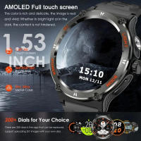 2025 Nuevo Modelo Reloj inteligente Militar Multifuncional Para Hombres Y Mujeres Pantalla AMOLED De 1,53 Pulgadas Equipada Con llamada De Linterna LED Asistente De Voz 100 + Modo  Deportivo Asistente De Salud Brújula  Lmpermeable Batería De 500Ma - details 0