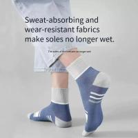 Calcetines deportivos de algodón puro para hombre, medias antideslizantes de poliéster, antiolor, cómodos, 3 pares - details 7