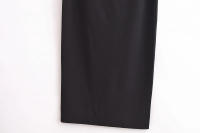 , vestidos de moda de verano, cuello redondo sin mangas negro y decoración de encaje con, vestido largo de estilo festivo para - details 10
