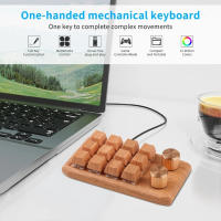 Teclado mecánico RGB para juegos, Mini teclado portátil inalámbrico de madera, 12 teclas + 2 perillas, una mano, totalmente programable - details 2
