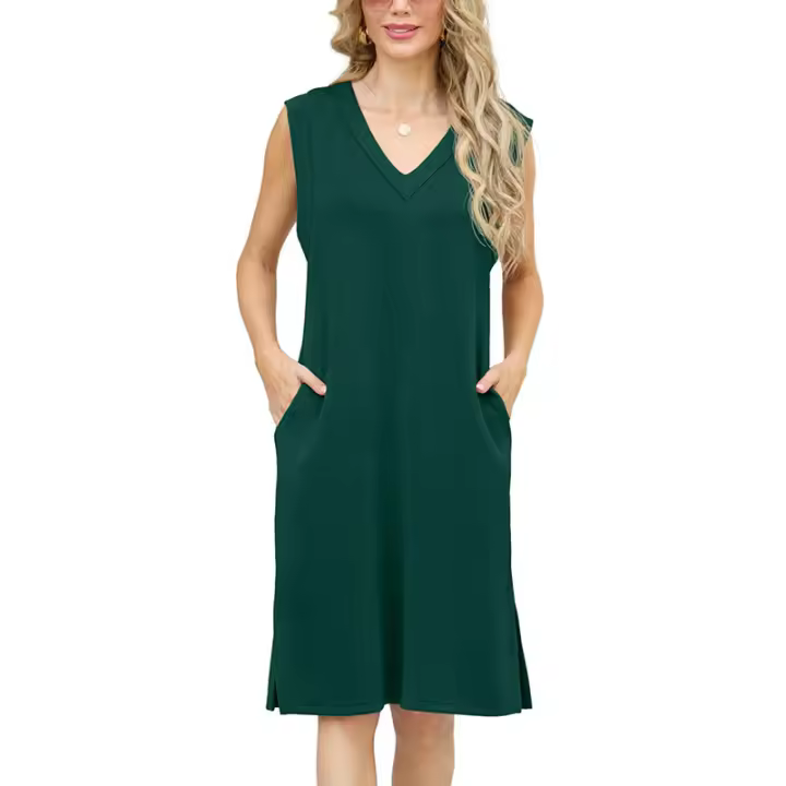 Vestido largo casual sin mangas para mujer, moda europea y americana 2025 - 1