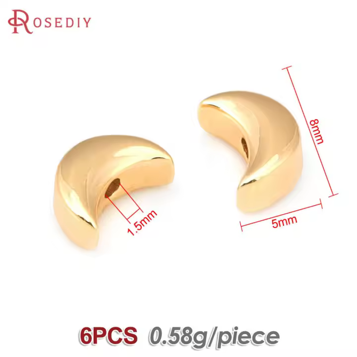 Espaciador de arco iris y Luna de latón, Color oro de 18K, paloma, estrella, nube, cilindro, pulsera ovalada, cuentas, fabricación de joyería, accesorios Diy - 1