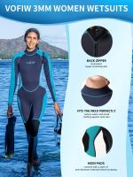 Traje de neopreno completo para mujer, con cremallera, manga larga y pierna, de secado rápido y transpirable para deportes - details 5