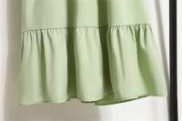 Vestido largo ajustado a la cintura con jersey de manga larga de color liso para mujer - details 32