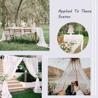 Mantel de campo blanco Ense bodas, mantel de recepción bordado vintage, decoración bohemia para vacaciones, - details 9
