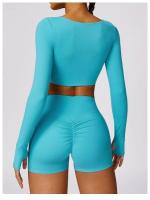 Conjunto de Yoga de 2 Piezas Traje Deportivo para Mujer Pantalones de Yoga con Manga Larga - details 3