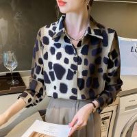 Camisa de manga larga con estampado de leopardo para mujer, blusa elegante informal, Sexy, nueva moda - details 4