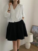Blusa de verano para mujer, camisa de primavera, blusa para mujer, Blusas largas de gasa, informales, elegantes, Vintage, de manga larga, holgada de gran tamaño, blanca - details 7