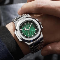 Nuevo Reloj con banda de acero y calendario luminoso de cuarzo para hombre con diseño de loro - details 12